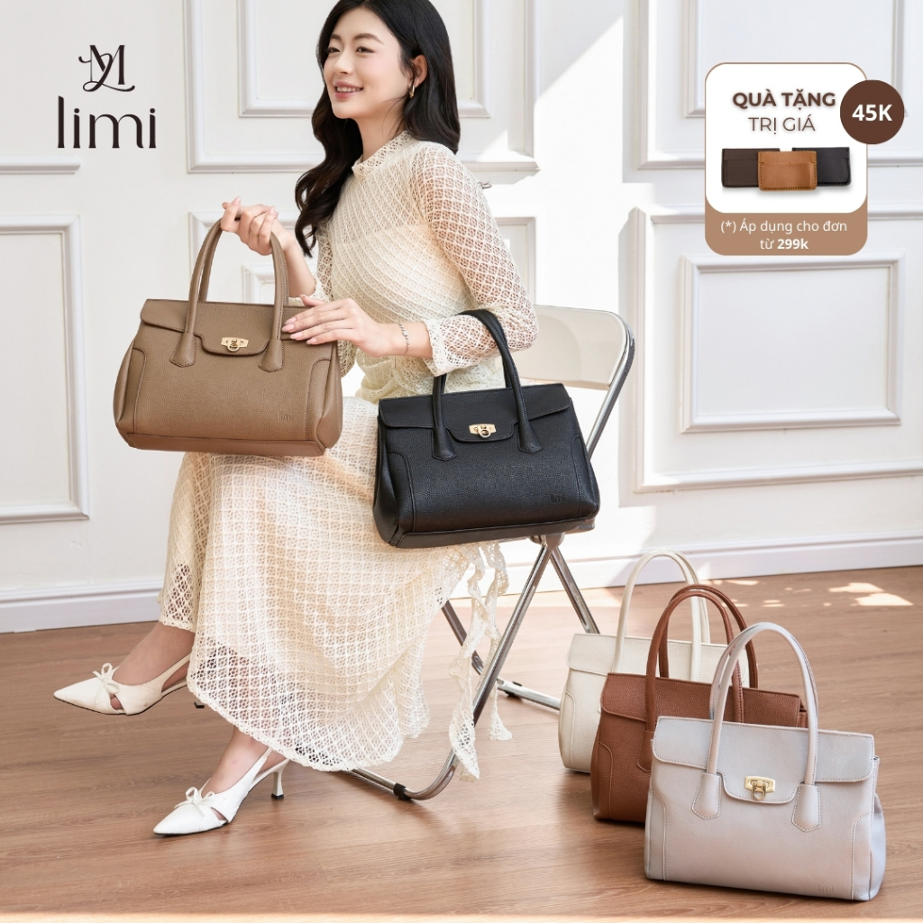 Túi xách nữ cầm tay LIMI (4 màu) tote da PU cao cấp thanh lịch đi làm đi chơi thời trang SELIN | BigBuy360 - bigbuy360.vn