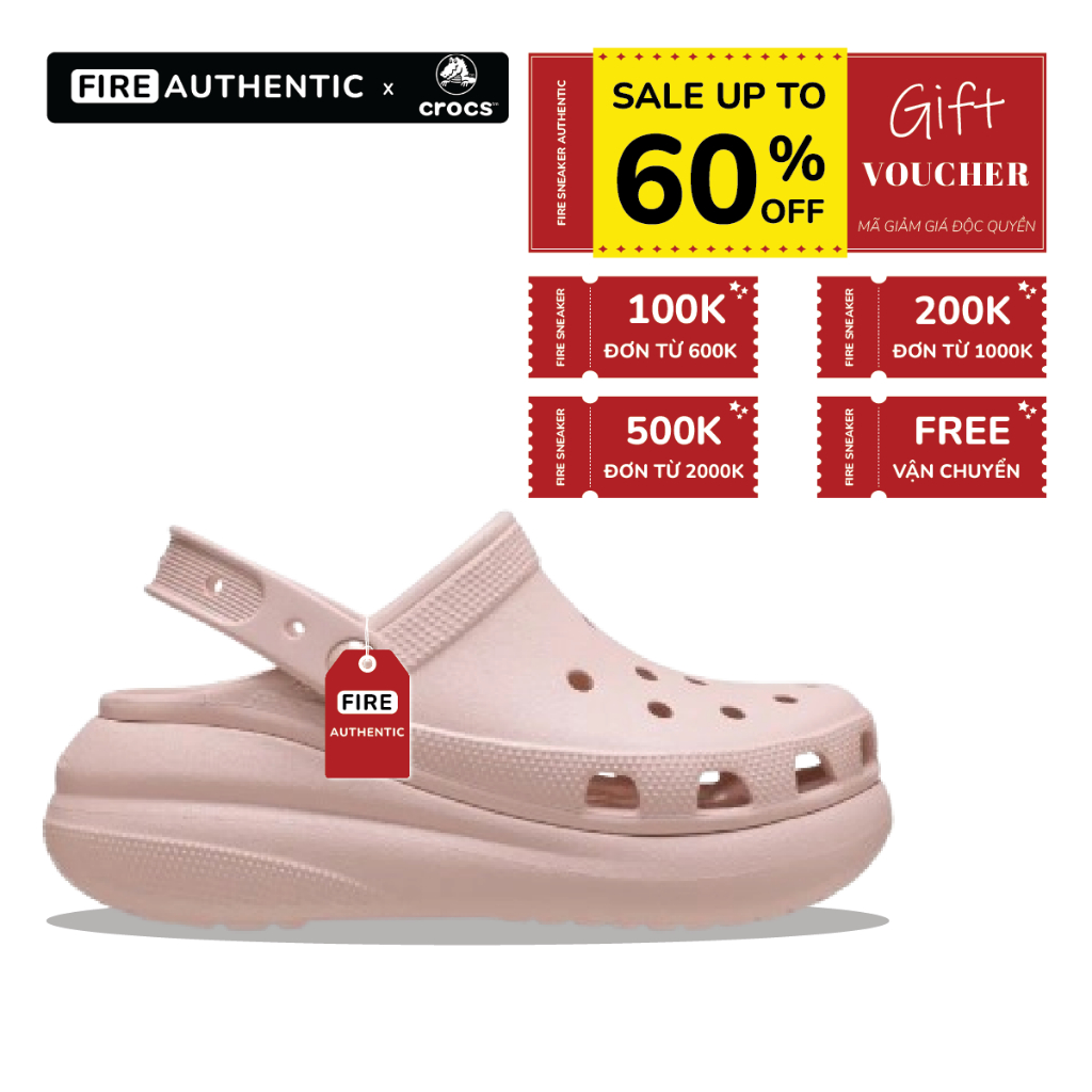 Giày Clog Unisex Crush Classic 'Pink' - Fire Authentics