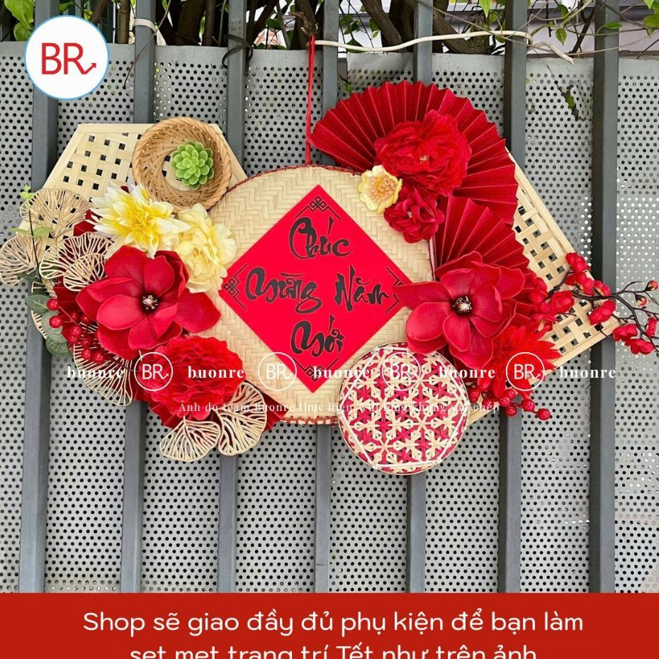 SET QUẠT HOA LOẠI VIP29 SANG TRỌNG TRANG TRÍ TẾT - KHÁNH TREO TƯỜNG NTXVIP01