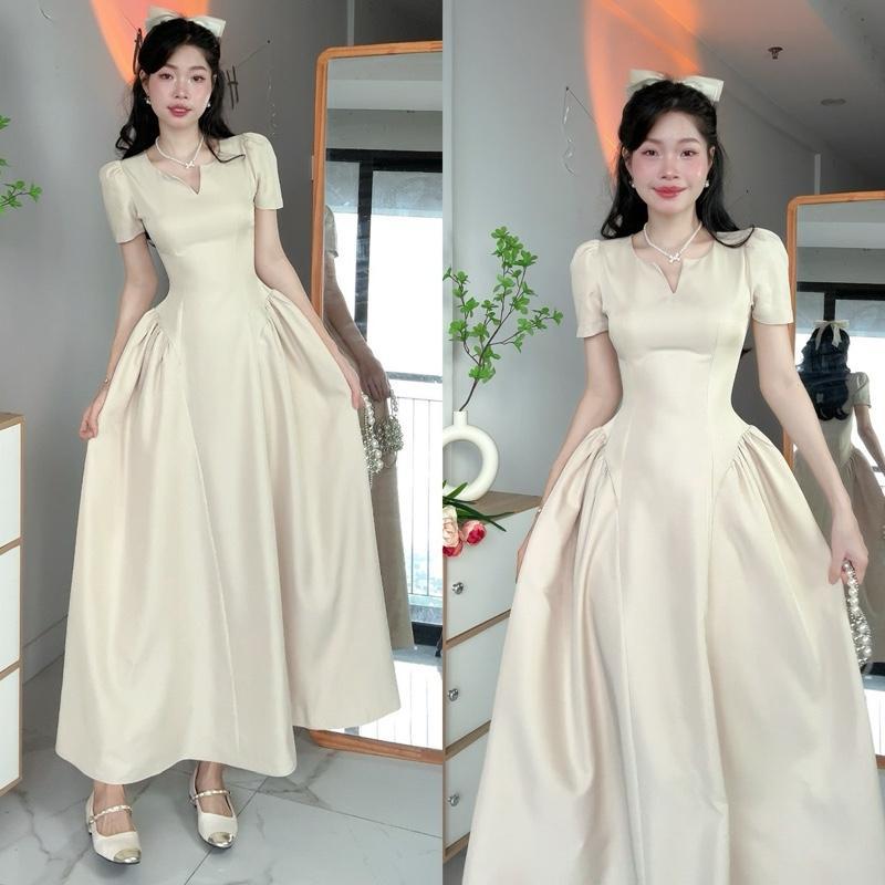 [Đ.18-T](Có Sẵn) Đầm Dáng Dài Nhúng Tùng Hai Bên (Khoá Kéo Kín Lưng) Women Top Dress | Tũm Clothing