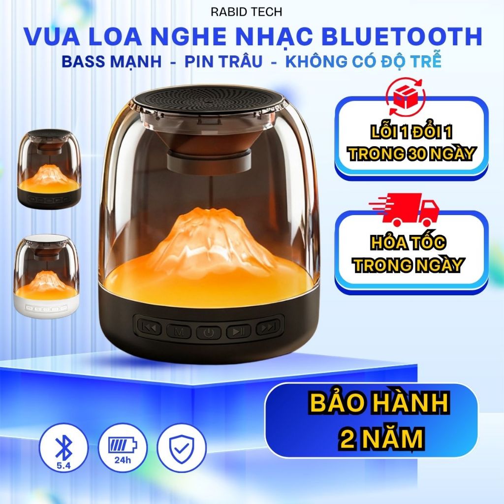 Loa Bluetooth Nghe Nhạc Rabid, Âm Thanh Vòm Toàn Cảnh, Bass Mạnh, Bluetooth 5.4, Pin Trâu, Led RGB