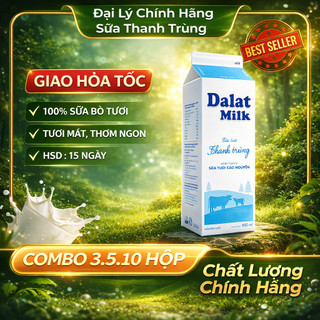 [Combo TK] Hỏa Tốc 6 Hộp Sữa Thanh Trùng DALATMILK 950ML Không Đường Đại Lý Sữa Chính Hãng