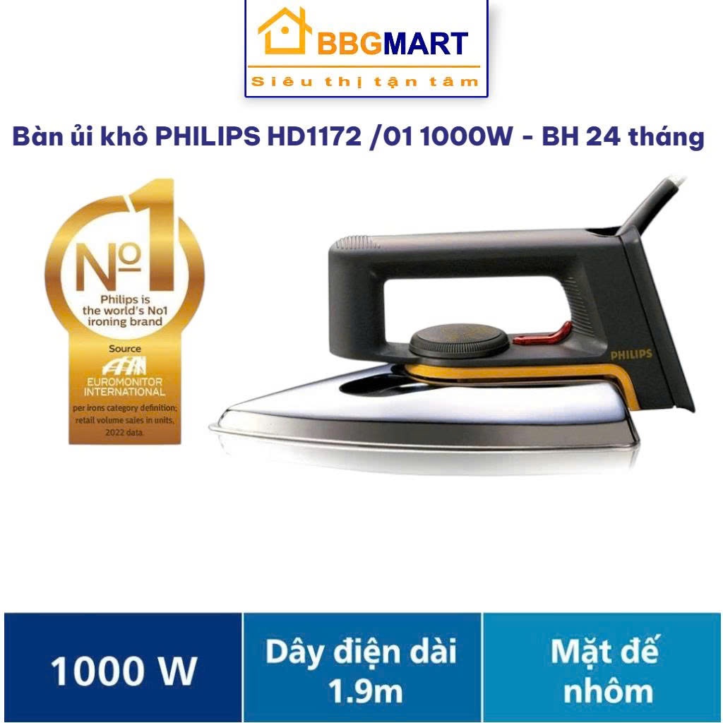 Bàn ủi khô PHILIPS HD1172 /01 1000W I DST0520/20 I Tefal FS3110L0 I Panasonic NI-317TXRA NI-317TVRA