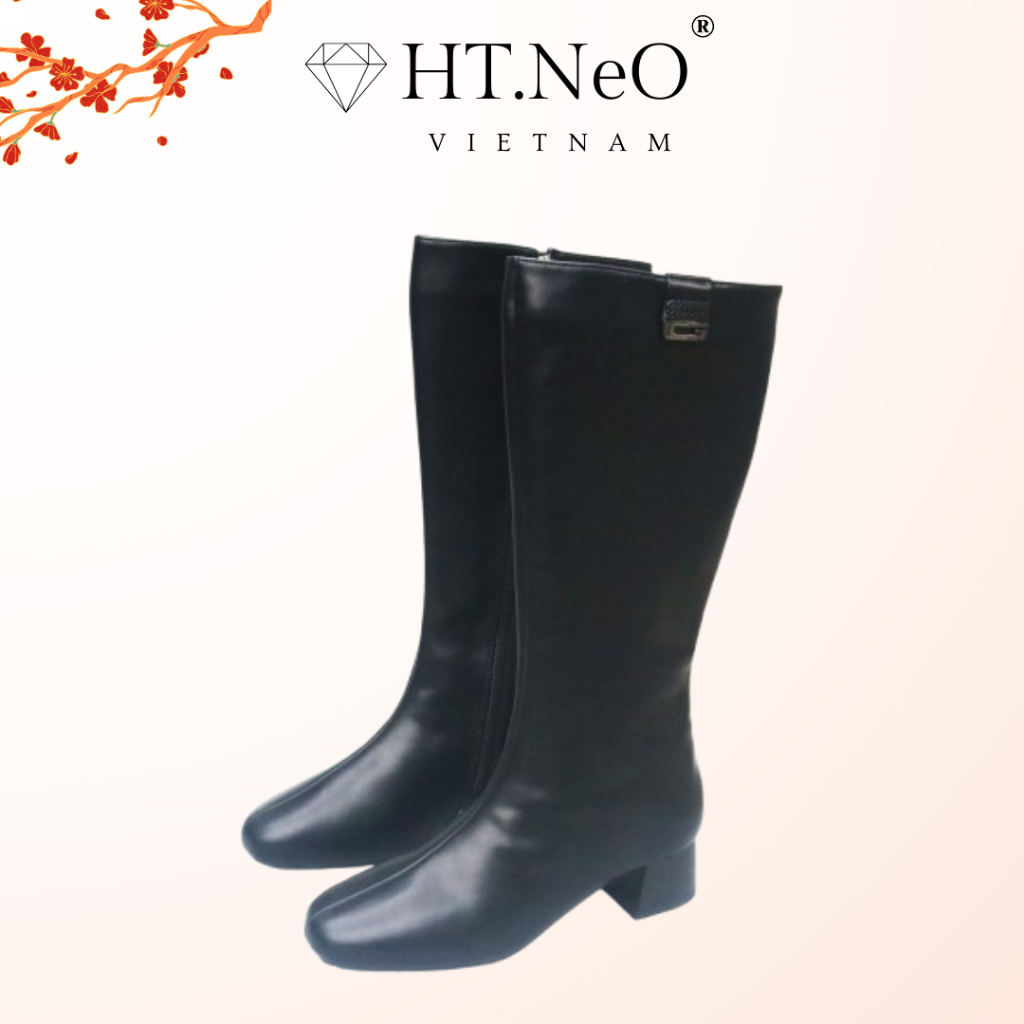 Boost Đùi - Bốt Nữ Cổ Cao HT.NeO Da  Êm Mềm Cao Cấp , Thiết Kế Classic Sang Trọng