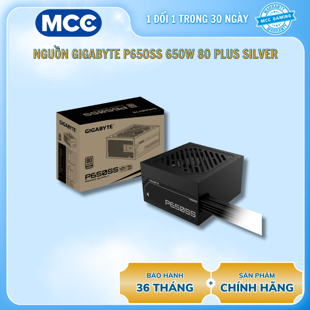 Nguồn máy tính Gigabyte P650SS 650W 80 Plus Silver ( ATX 3.0 - Black )