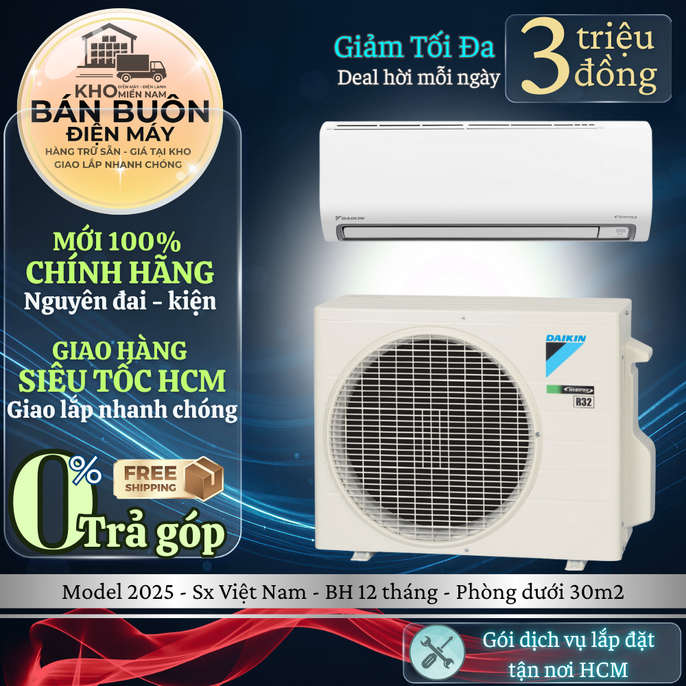 FTKB50ZVMV Máy lạnh Daikin Inverter 2 HP tiết kiệm điện, làm lạnh nhanh, chính hãng FTKB50ZVMV