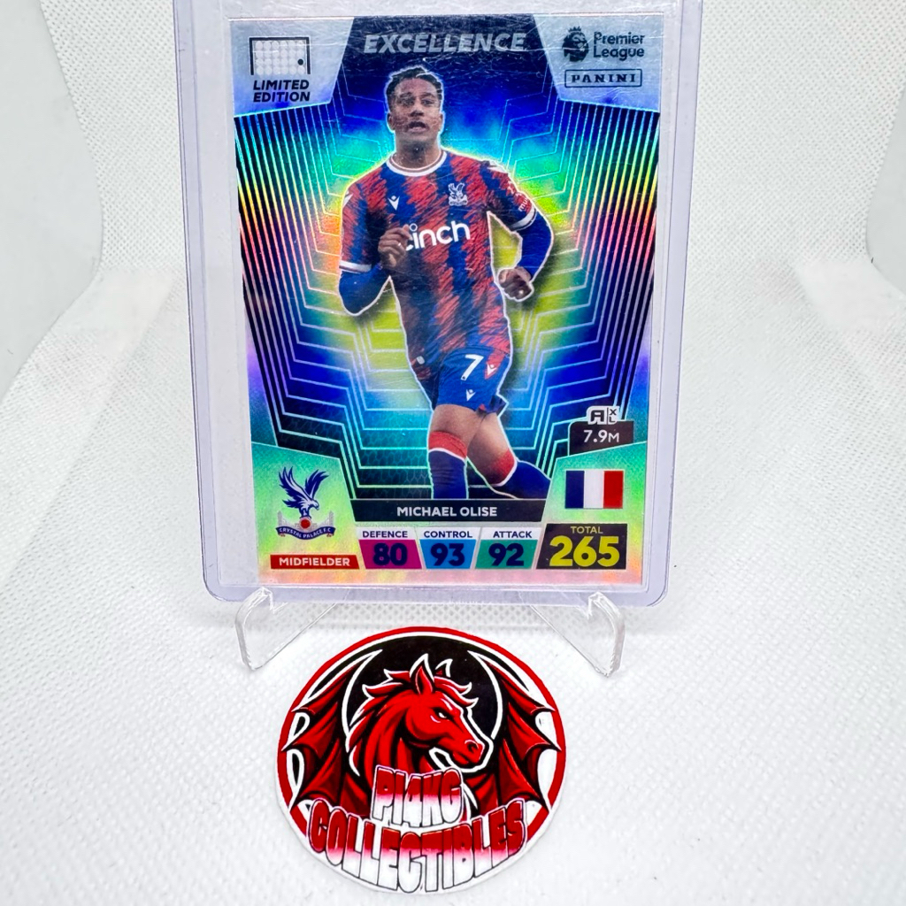 [RARE] Thẻ cầu thủ Olise Excellence Panini EPL 2023/24 (Tặng thẻ ngẫu nhiên + toploader + sleeves)