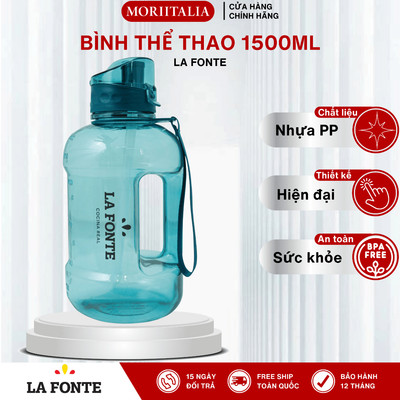 Bình Nước Thể Thao La Fonte,Tập Gym, Chạy Bộ Dung Tính Lớn 1500ml,Có Tay Cầm,Quai Xách Tiện Lợi 4107