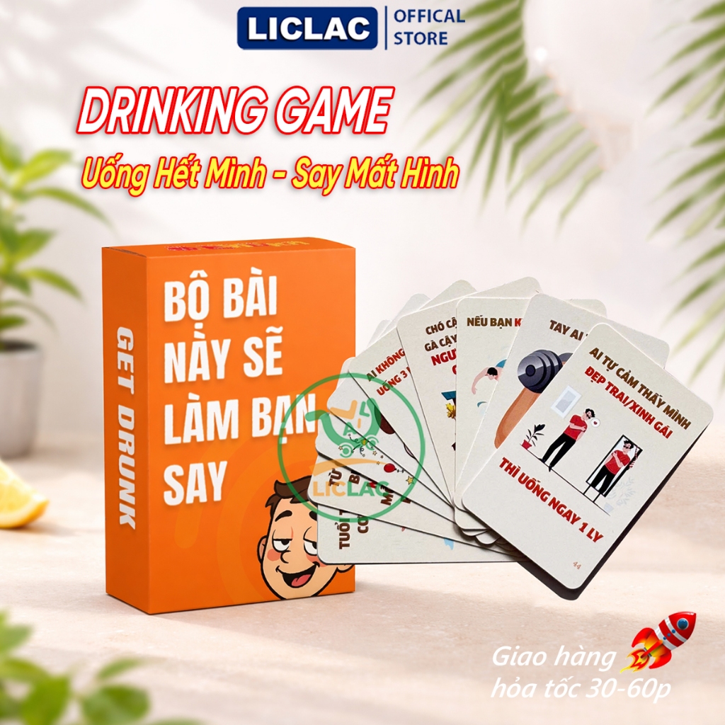 Bộ Bài Drinking Game Get Drunk - Trò Chơi Party Game Uống Nước Vui Nhộn Cho Bạn Bè, Đồng Nghiệp