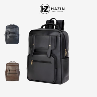 Balo da nam đi học nhiều ngăn balo da pu nam nữ ulzzang chống thấm nước basic trơn đựng laptop 15,6 inch đi học đi làm