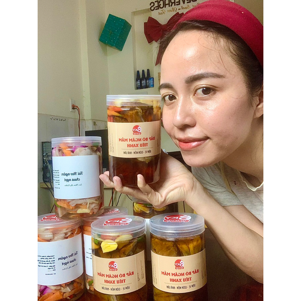 [ Toàn Quốc] ,1KG / HỘP - Bắp bò ngâm Tiêu xanh/Ngâm Mắm - SP OKITCHEN