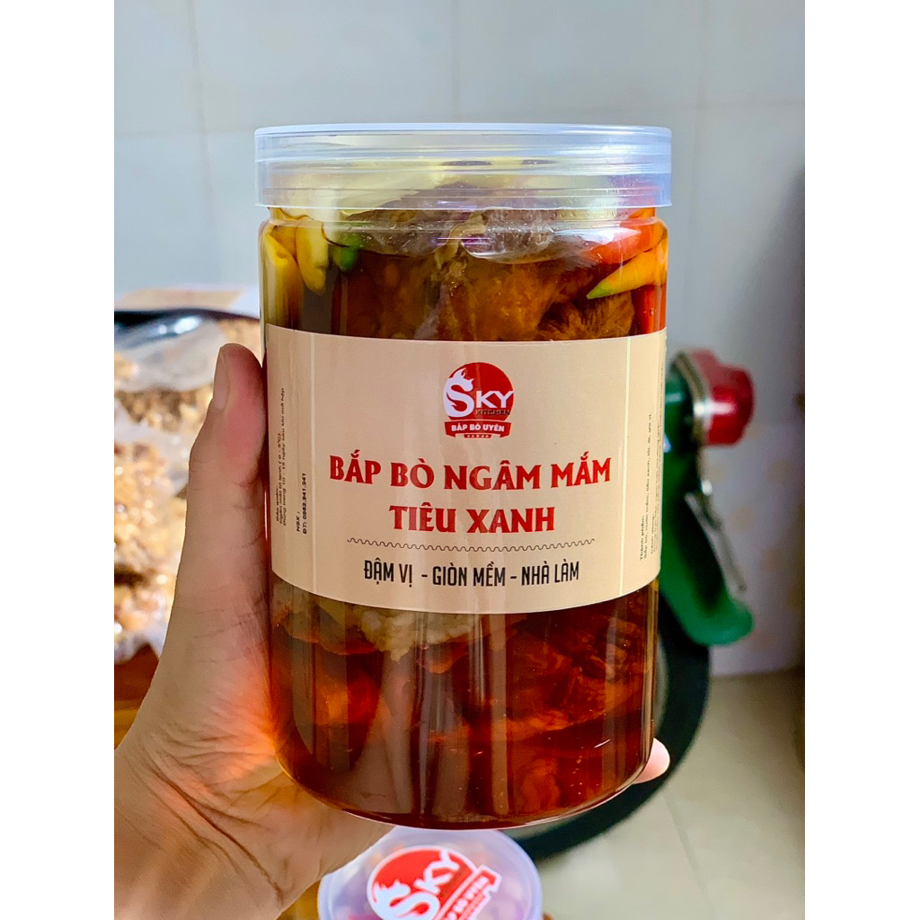 [ Toàn Quốc ]  Bắp bò ngâm Tiêu xanh/Ngâm Mắm 1 Kg/hộp - SP OKitchen