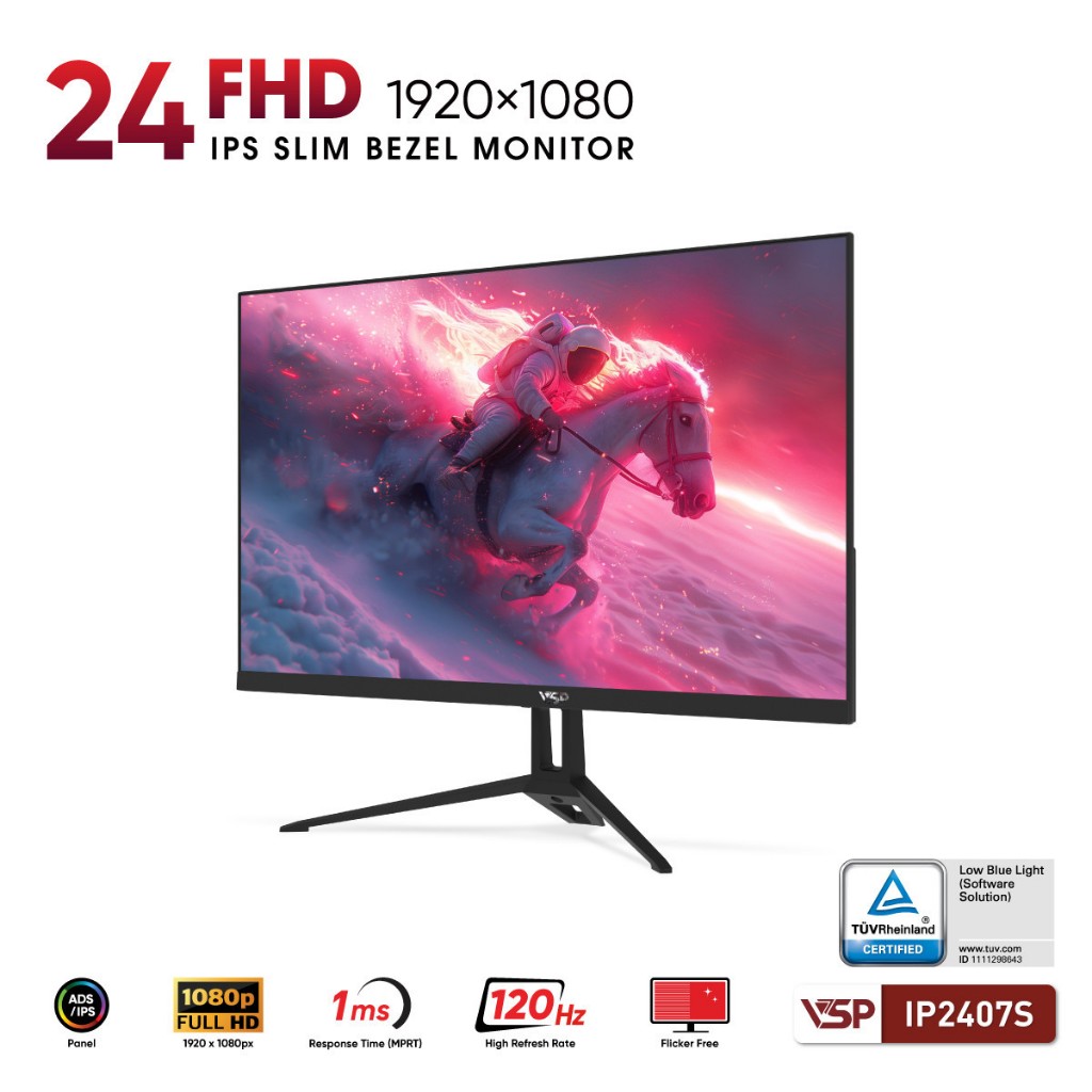 Màn Hình 24 Inch 120Hz IPS FHD | VSP IP2407S - Màu Đen  | Chính Hãng