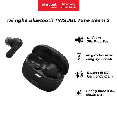 Tai nghe Bluetooth TWS JBL Tune Beam 2 | Chống Ồn Chủ Động Linh Hoạt | Công Nghệ 6-Mic Thông Minh
