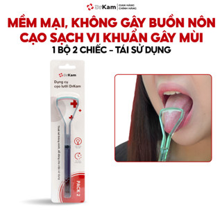 Cạo Lưỡi Vệ Sinh Cao Cấp DrKam- Khử Hôi Miệng Mềm Mại Dễ Dùng Không Buồn Nôn - Hàng Chính Hãng