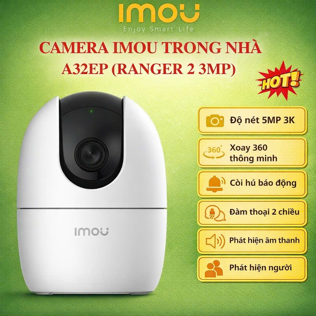 Camera wifi trong nhà quay quét 3.0MP IPC-A32EP (Ranger 2, 3MP)