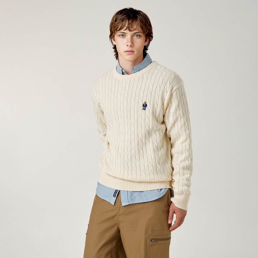 Áo Sweater WHO.A.U Steve Cable Sweater (M)_WHKAG1121M