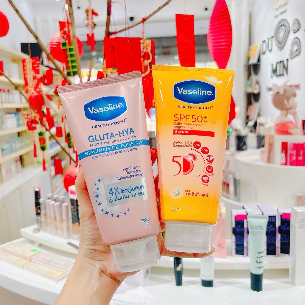 Dưỡng Thể Vaseline 4X & Dòng Chống Nắng VASELINE HEALTHY BRIGHT GLUTA HYA 300ml