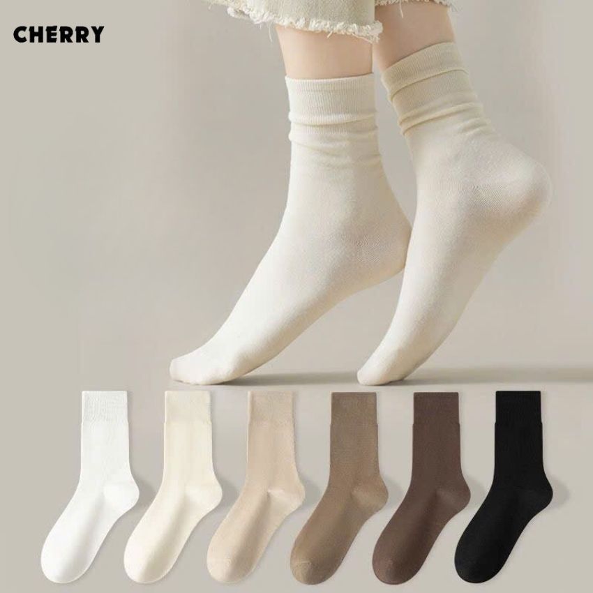 Tất cổ cao nữ nam chữ C, chất liệu cotton co giãn thoáng khí - Cherry Shop