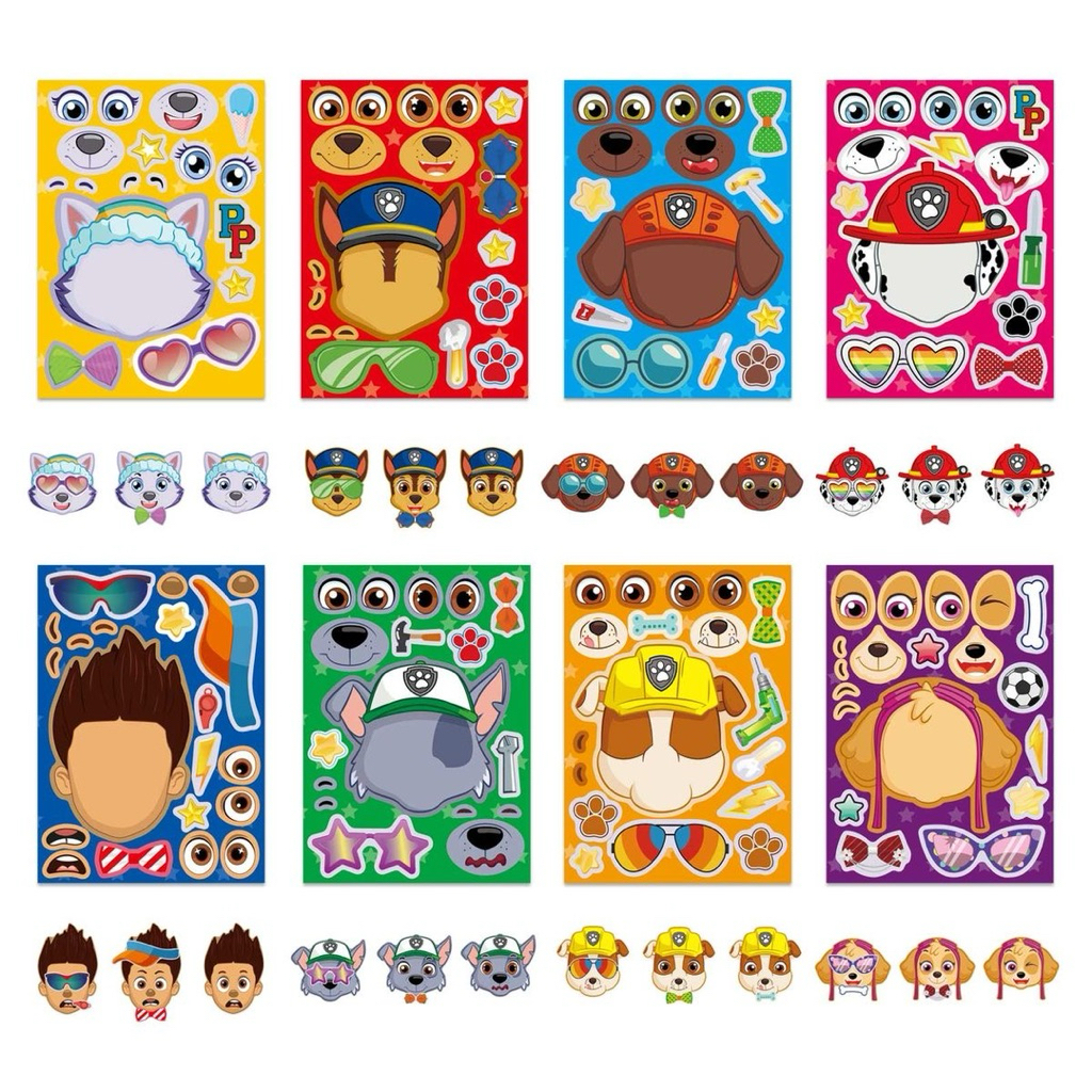 Set 8in1 sticker Paw Patrol nhiệm vụ khó nhằn với các chú chó thông minh