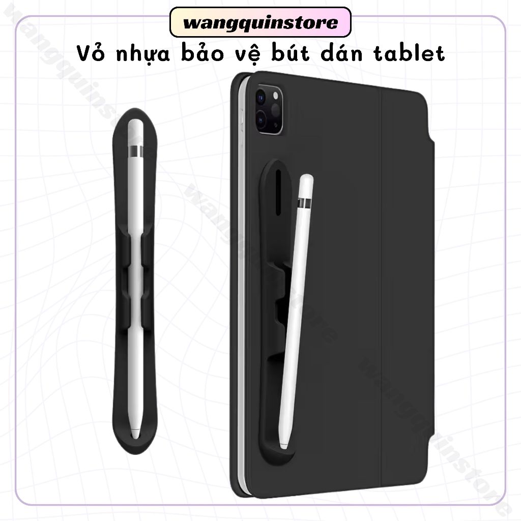 Vỏ Bảo Vệ Bút Cảm Ứng Stylus, túi giữ bút apple pencl Chất Liệu SILICON cao ấp Tiện Dụng Dán lên iBa