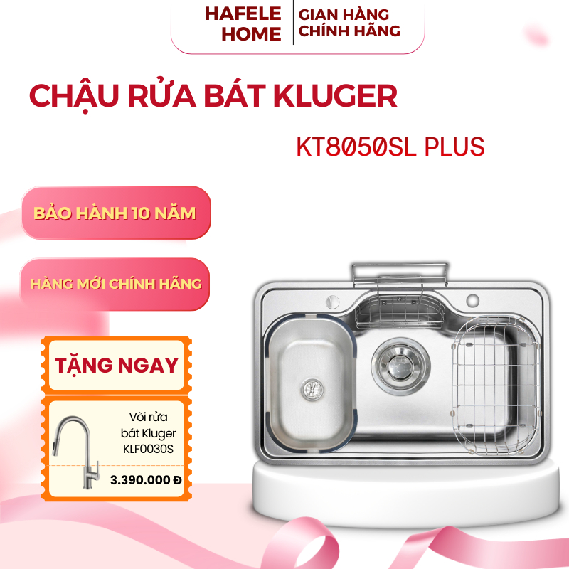 Chậu Rửa Bát 1 Hố Kluger KT8050SL Plus - Bề Mặt SUPER LINEN - Thiết Kế Hiện Đại - EEH