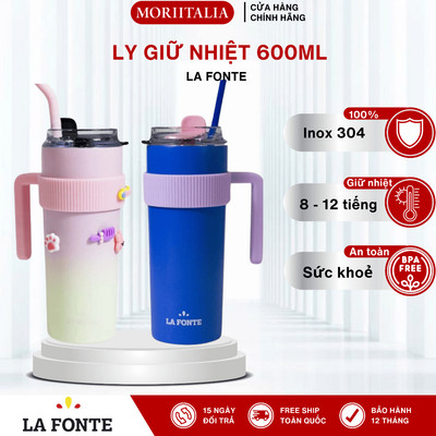 Ly giữ nhiệt La Fonte Sticker 600ml Kèm Ống Hút 012294, Chất liệu thép không gỉ (SUS304)
