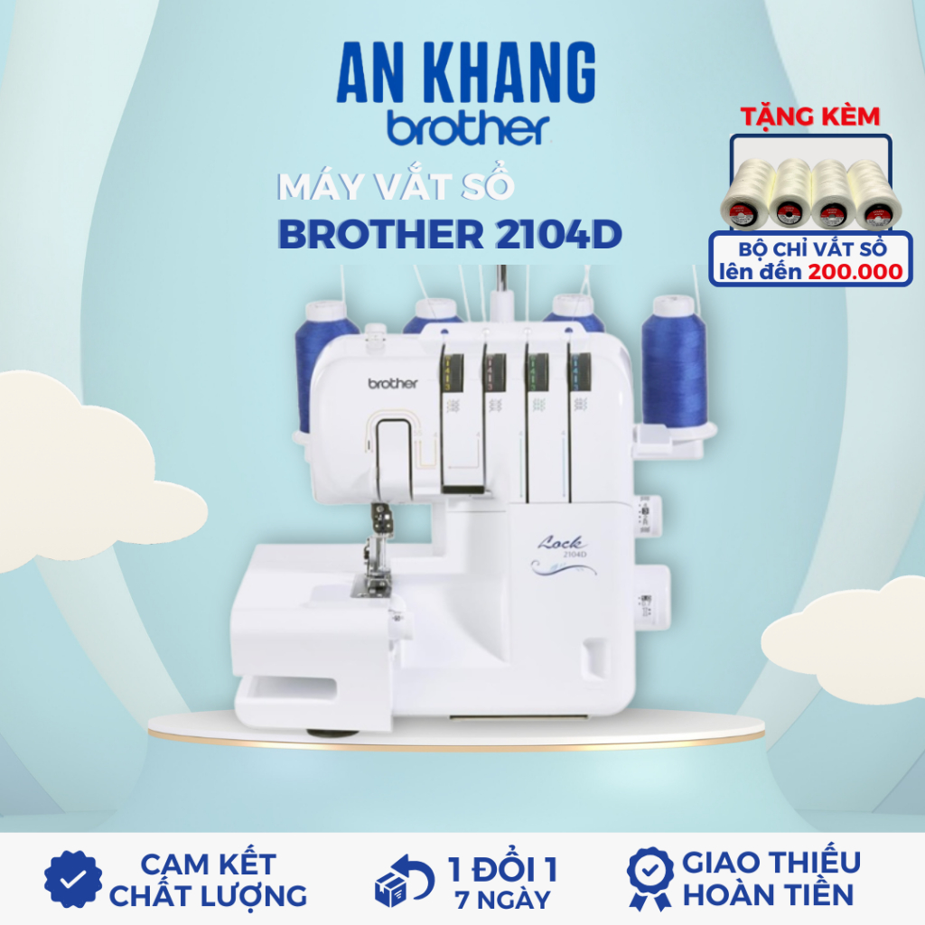Máy vắt sổ gia đình Brother 2104D Hàng chính hãng - Bảo hành 1 năm