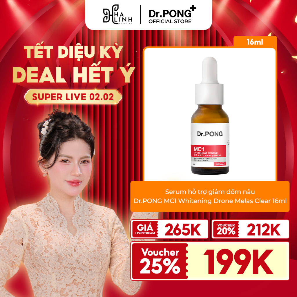 [VHL x Dr.Pong] Serum hỗ trợ giảm đốm nâu Dr.PONG MC1 Whitening Drone Melas Clear 16ml