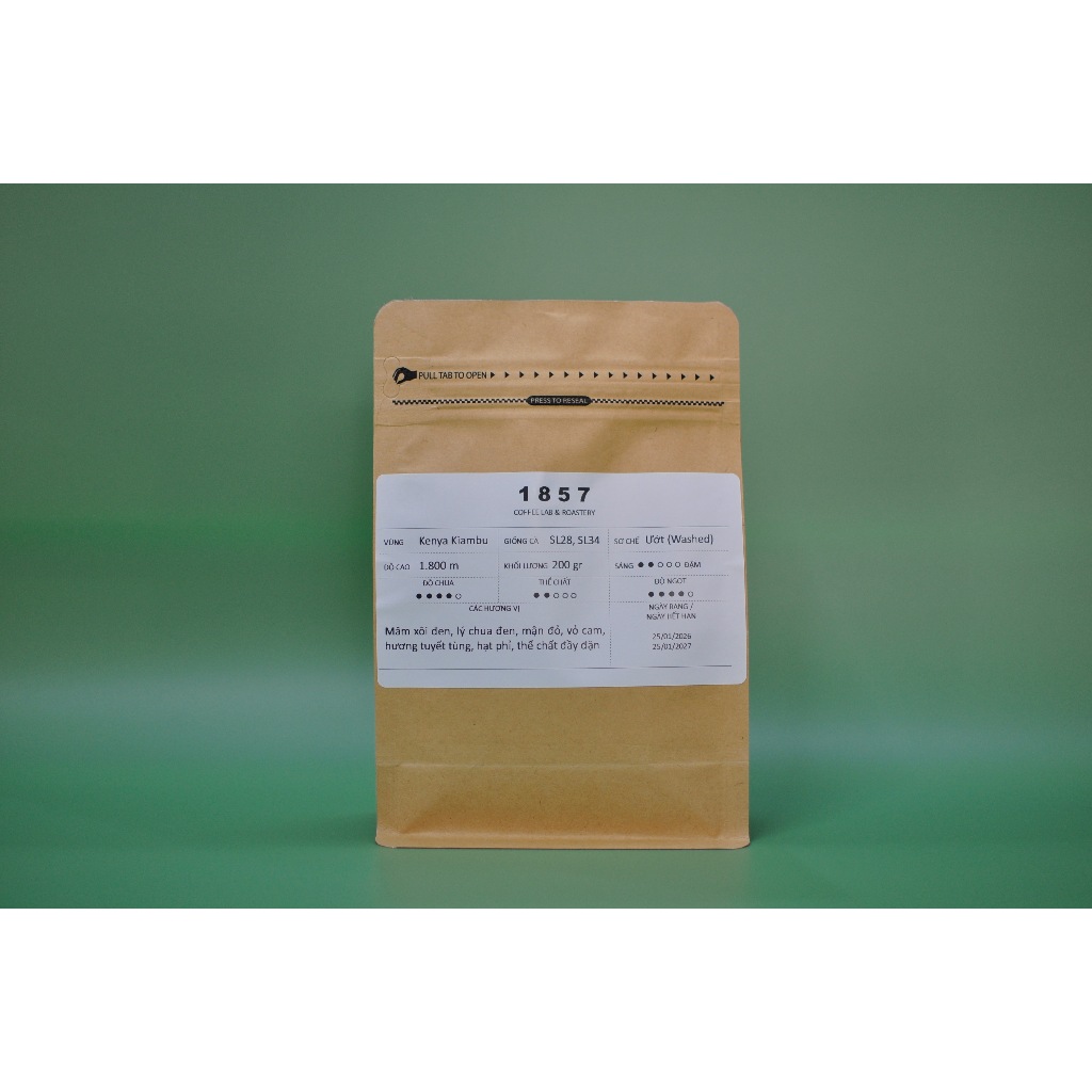 (High Grade) Cà phê hạt Arabica đặc sản Kenya Kiambu AA | Rang sáng vừa | 1857 Coffee Lab & Roastery