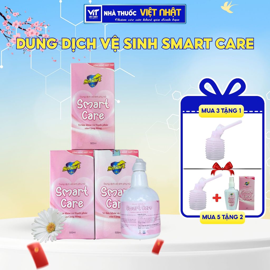 Dung Dịch Vệ Sinh Smart Care - Dung Dịch Vệ Sinh Phụ Nữ Dịu Nhẹ Khô Thoáng - NT Việt Nhật