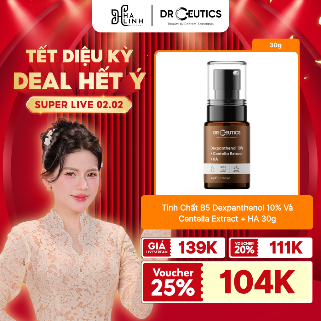 [Võ Hà Linh x DrCeutics] DRCEUTICS Serum B5 DrCeutics Cấp Ẩm Và Phục Hồi Da Dexpanthenol 10% + Cente
