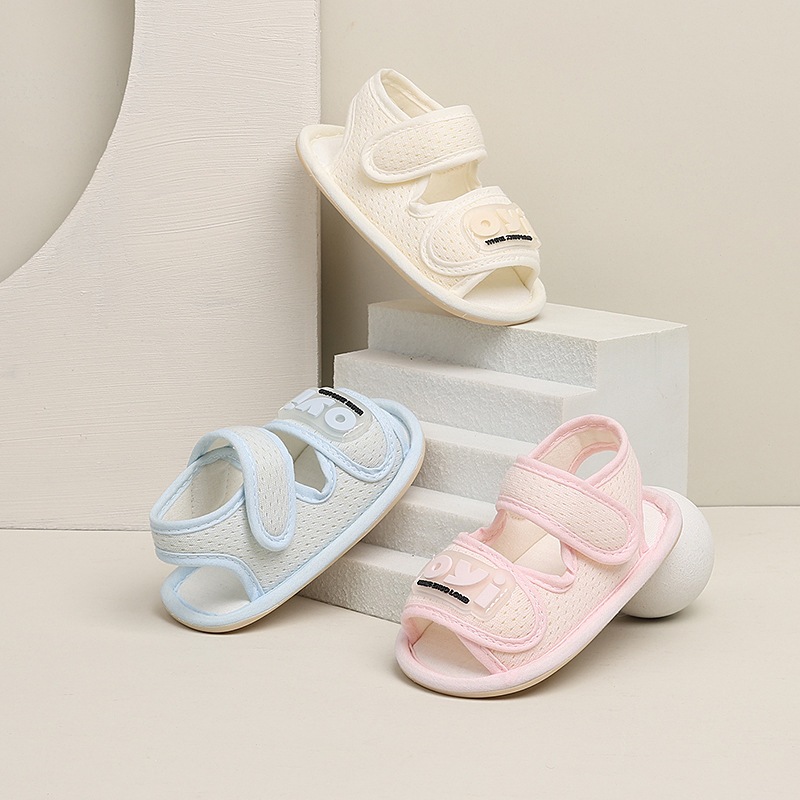 Sandal Bé Tập Đi Chữ OYI Đế Mềm Dạng Lưới Thoáng Khí, Dép Sandal Quai Dán Êm Nhẹ Chống Trượt Màu Pastel