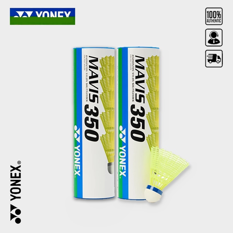 Vợt cầu lông YONEX MAVIS 350 Cầu lông nylon 6 quả – Siêu bền, siêu tiết kiệm  2 hộp