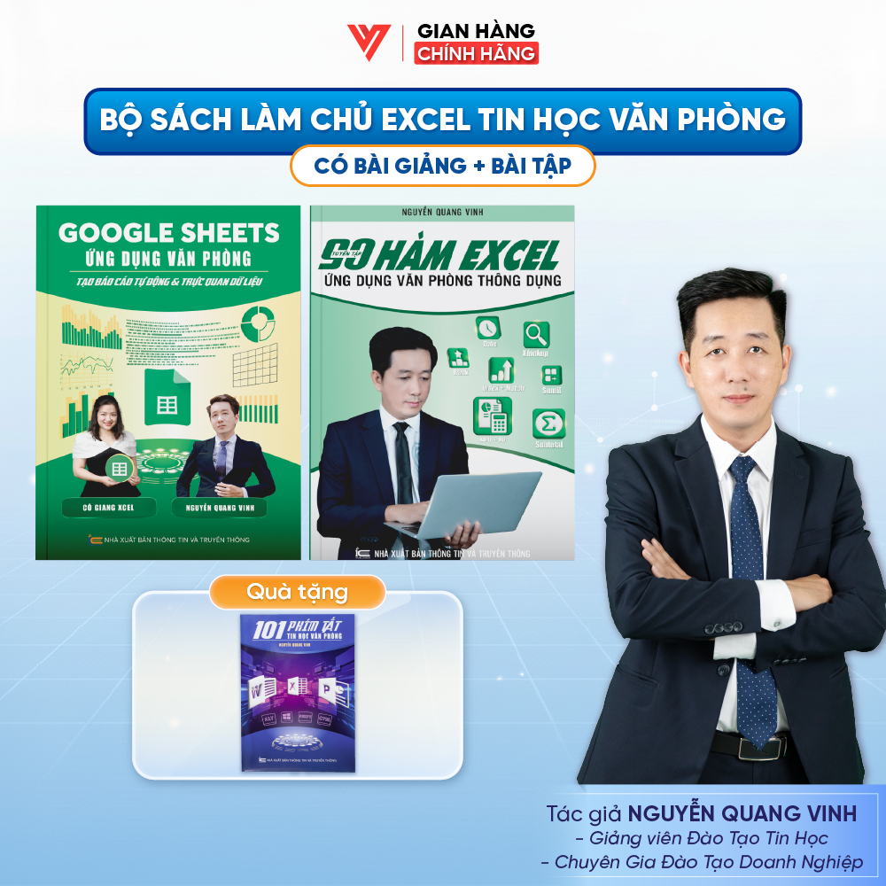 Combo 2 Sách Google Sheet và Tuyển Tập 90 Hàm Excel Thông Dụng Ứng Dụng Văn Phòng ĐÀO TẠO TIN HỌC