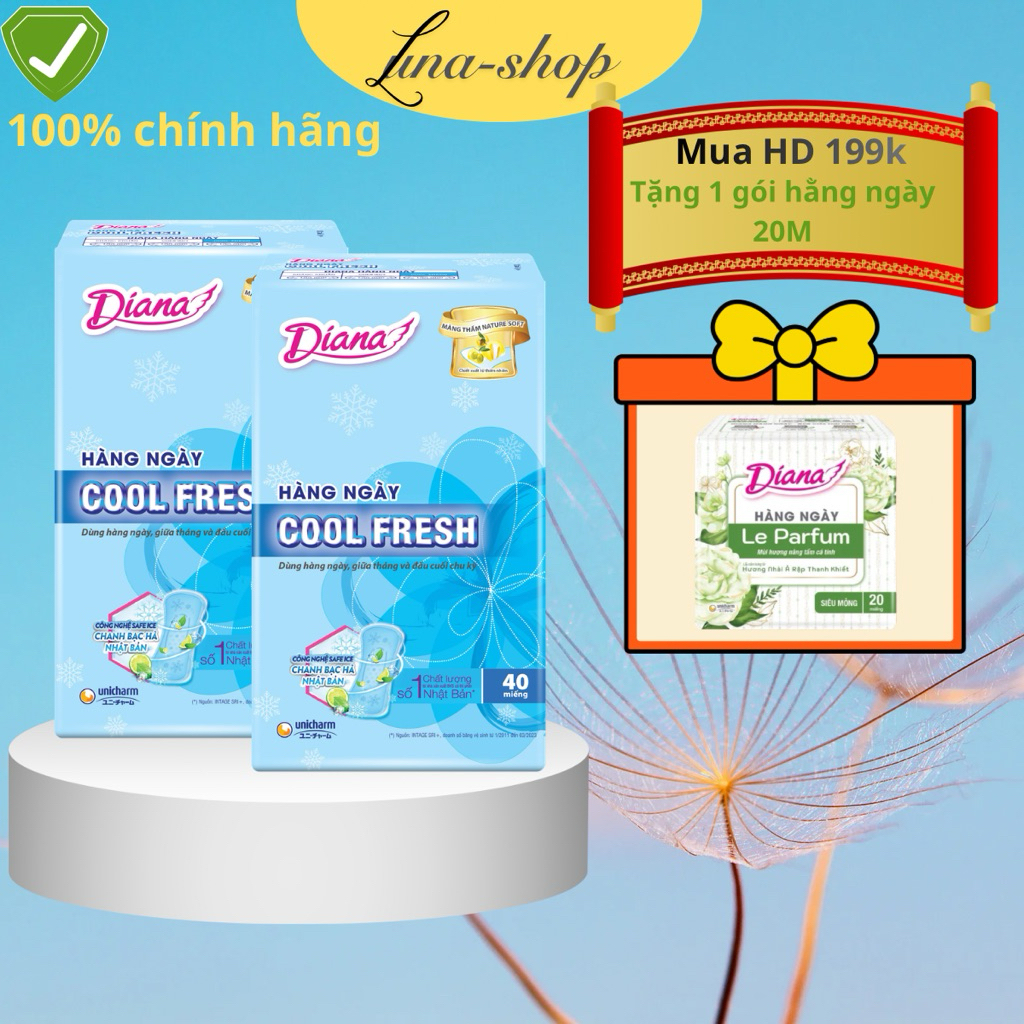 [ Lốc 6 gói]  Băng vệ sinh hằng ngày coolfresh diana 40 miếng