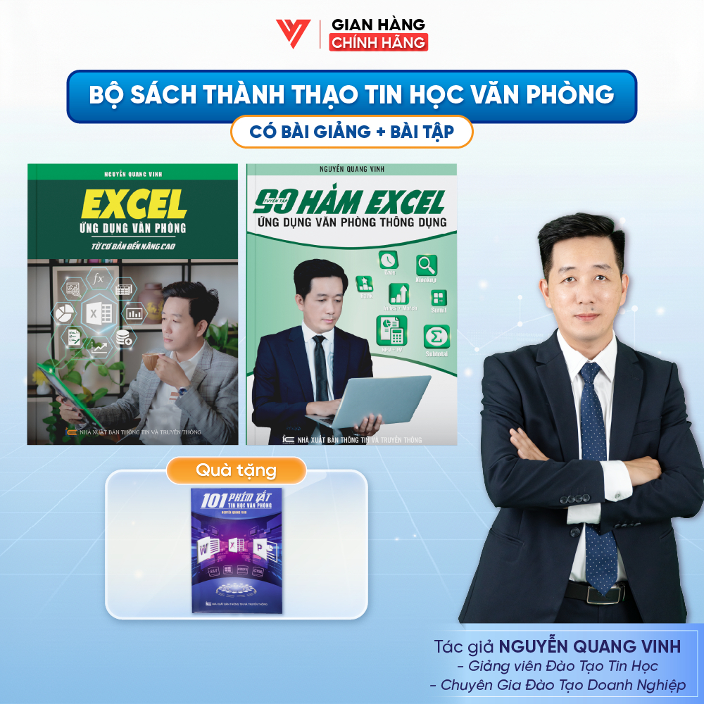 Combo 2 Sách Excel và Sách 90 Hàm Excel Thông Dụng Ứng Dụng Văn Phòng ĐÀO TẠO TIN HỌC Tặng Kèm Video