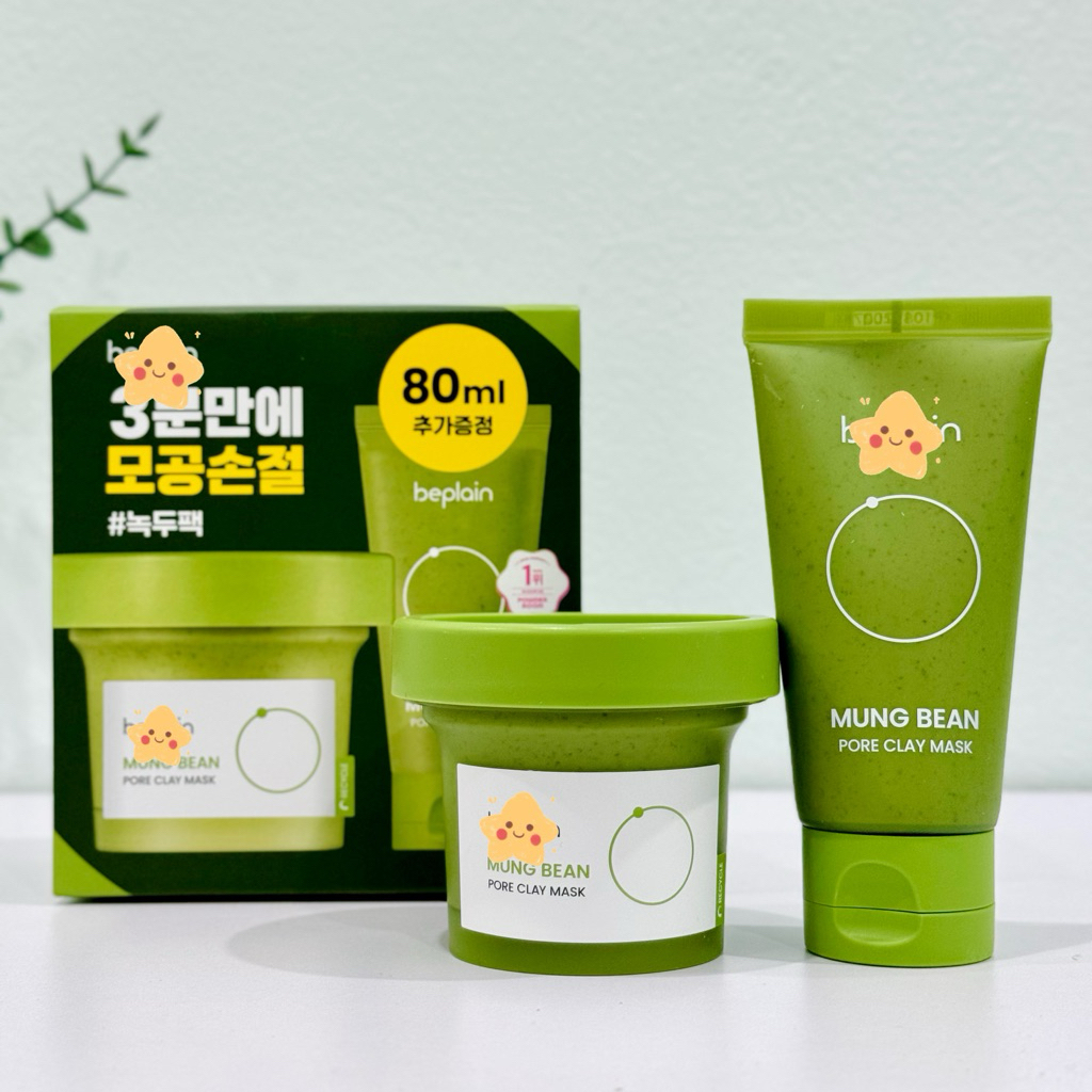 Mặt nạ đất sét đậu xanh Bi pờ lên 120g + 80g (tách set)