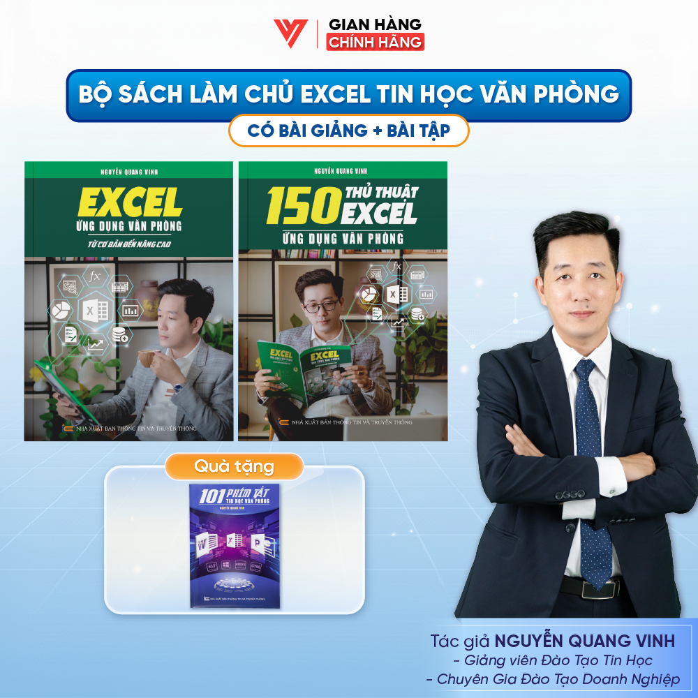 Combo 2 Sách Excel Từ Cơ Bản Đến Nâng Cao Và 150 Thủ Thuật Excel Ứng Dụng Văn Phòng - ĐÀO TẠO TIN HỌ