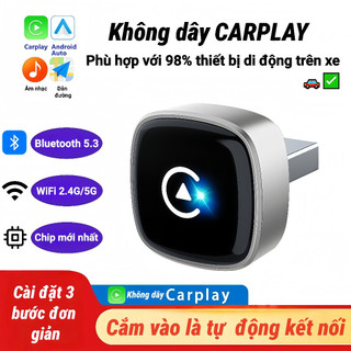 【DEAL SỐC】Bộ Chuyển CarPlay/Android Auto Không Dây Tự Động | Âm Thanh Không Delay, Kết Nối Ổn Định Trên Xe