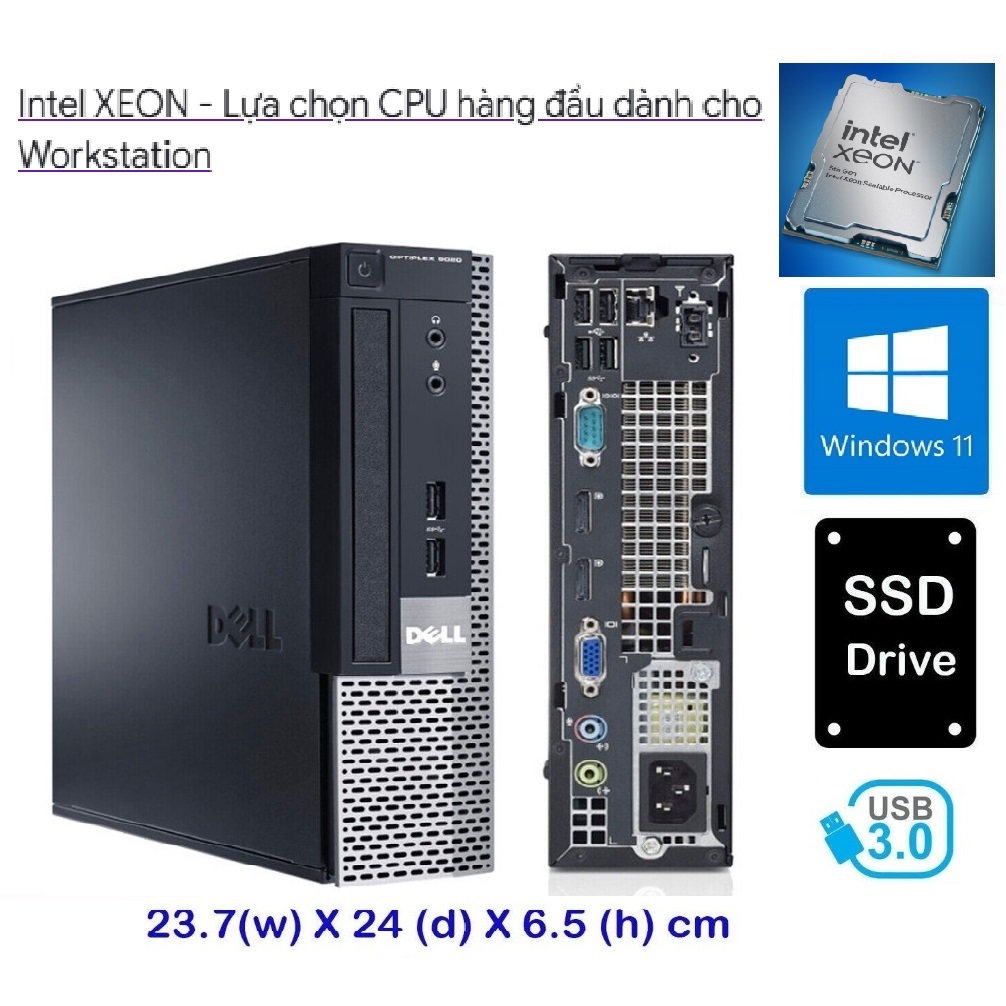 Máy tính mini Dell Worktation Xeon (E3-1245v3, E3-1225V3)