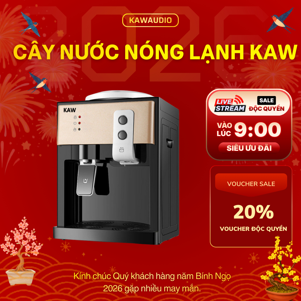 Bình lọc nước nóng lạnh, Cây nước nóng lạnh mini KAW làm nóng, lạnh nhanh bảo hành chính hãng 12 tháng