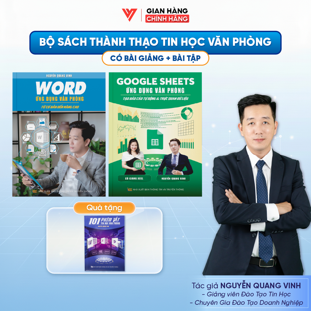 Combo 2 Sách Word - Google Sheet Ứng Dụng Văn Phòng ĐÀO TẠO TIN HỌC Tặng Kèm Video Bài Giảng