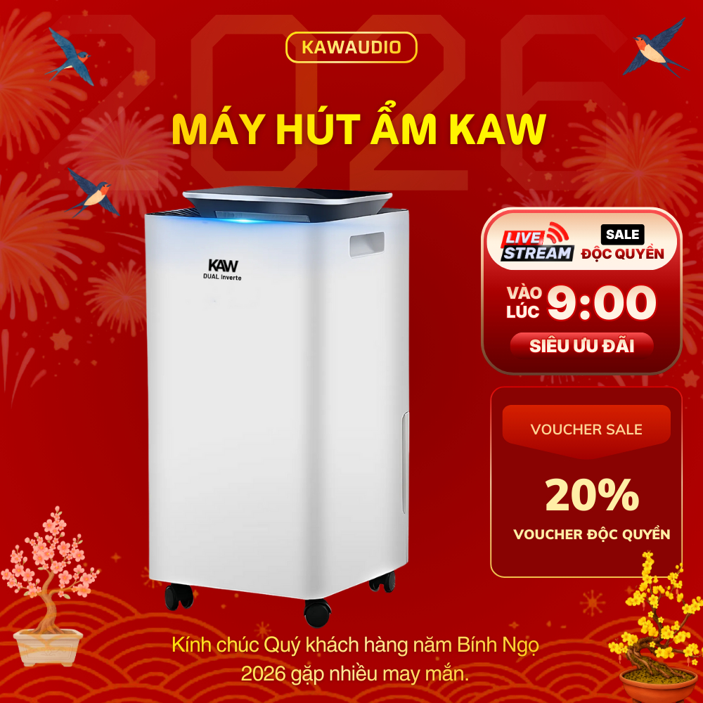 Máy Hút Ẩm KAW K4L hiệu quả cao, Loại Bỏ Ẩm Mốc, Êm Ái Không Ồn, Tiết Kiệm Điện BH 12 Tháng