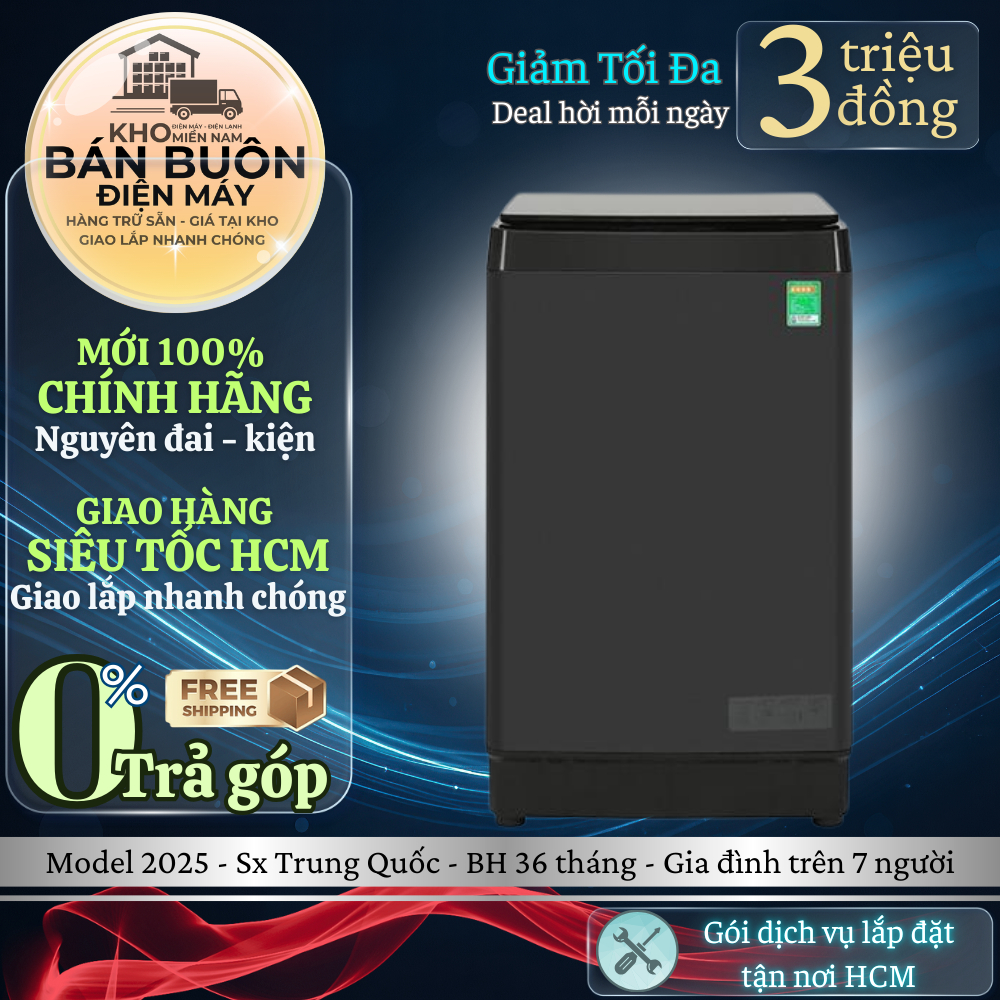 WT150F50 Máy giặt Hisense15 kg Inverter – AI One Touch, Turbo Wash, lồng giặt ngôi sao WT150F50