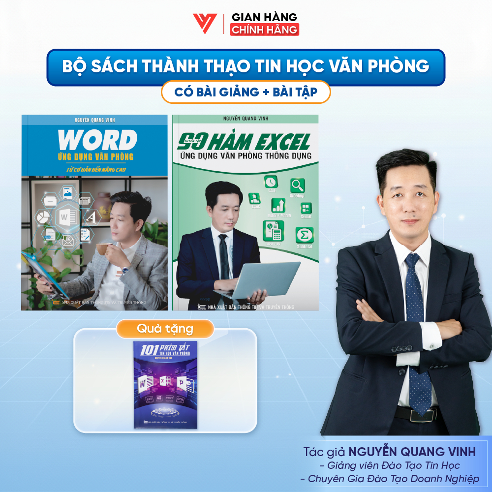 Combo 2 sách Word và 90 Hàm Excel Ứng Dụng Văn Phòng Thông Dụng ĐÀO TẠO TIN HỌC