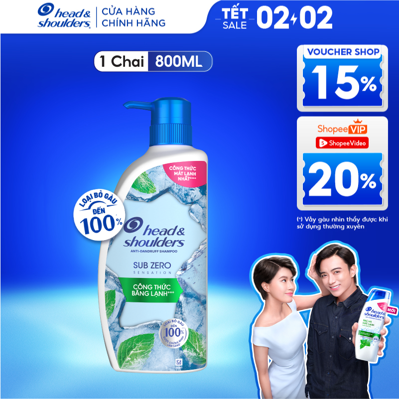 Dầu Gội Sạch Gàu HEAD & SHOULDERS Sub Zero Băng Lạnh - Chai 800ml
