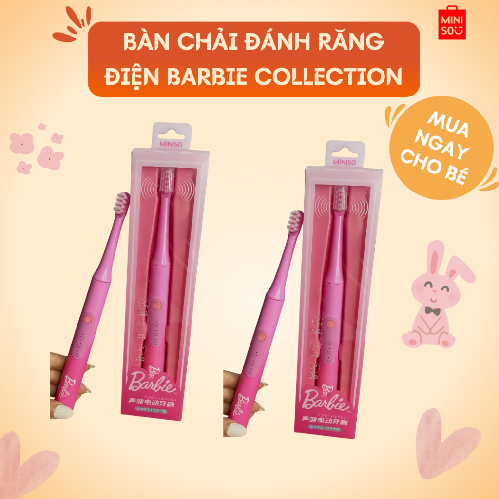 Bàn chải đánh răng điện Barbie Collection xinh xắn chính hãng Miniso