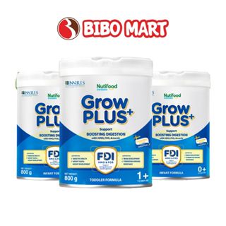 Sữa bột công thức Nutifood GrowPLUS+ Xanh cho bé hỗ trợ tiêu hóa lon 800g- Bibomart
