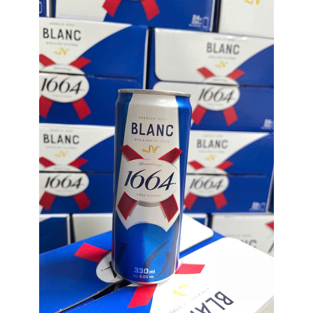 Thùng 24 lon bia Kronenbourg 1664 Blanc 330ml